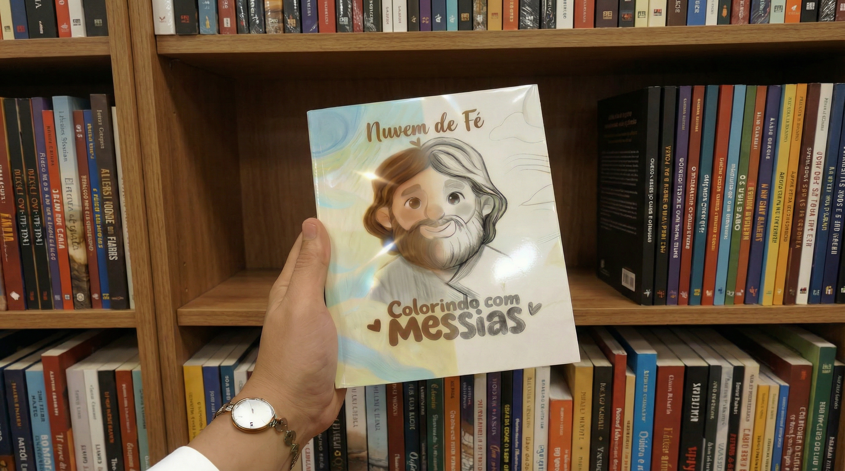 Capa do livro de colorir Colorindo com Messias com ilustrações bíblicas para pintar